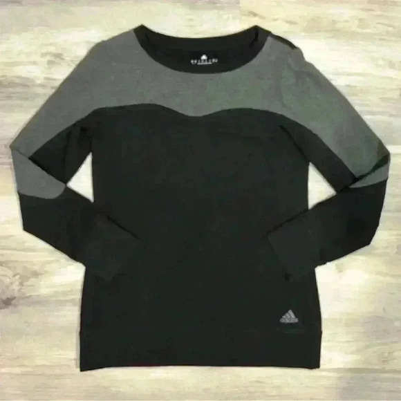 adidas Tops - Adidas Women’s Black Gray Pullover Crew Neck Sweatshirt Activewear Top Size S